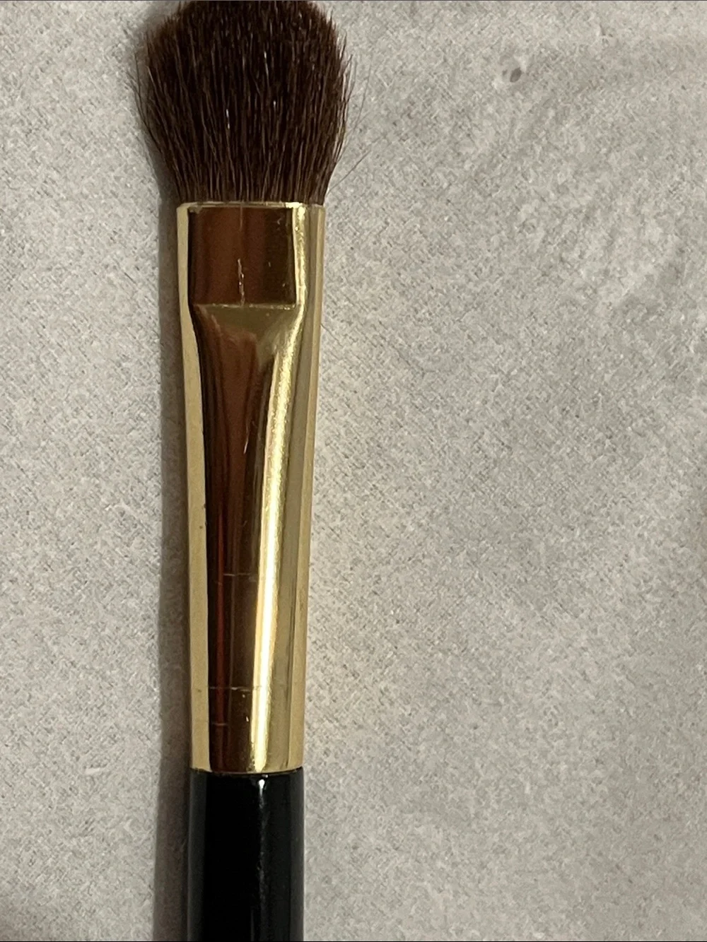 CHANEL Black & Gold Eye Shadow Brush with Velvet Sleeve